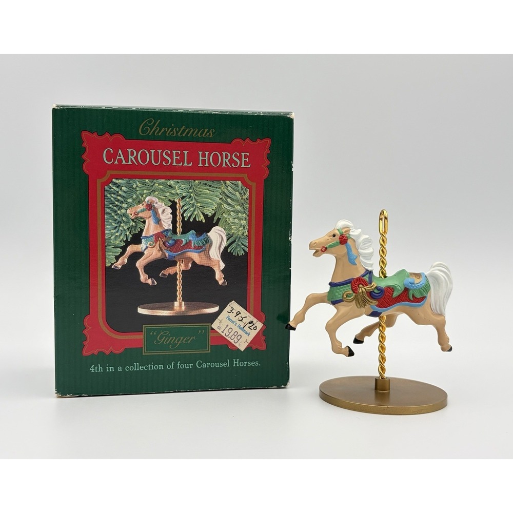 1989 Hallmark Keepsake Ornament Christmas Carousel Horse Ginger Vintage XPR9721